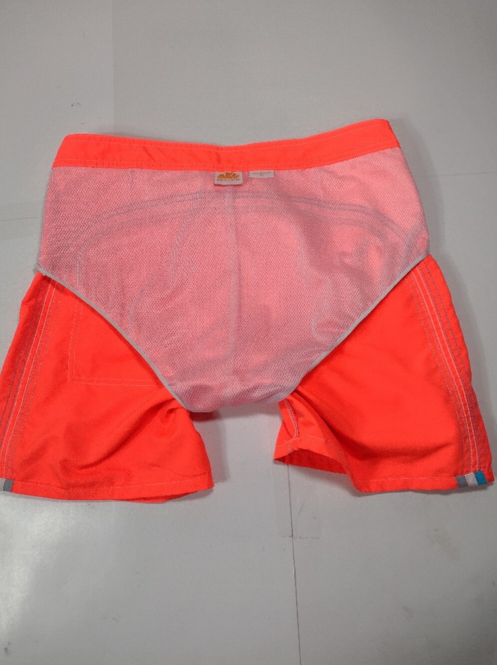 Sundek Neon Coral Athletic Swim Shorts with White Drawstring (32) - Picture 10 of 12